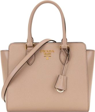 Prada Leren Handtas - Dames - Handtassen - Beige - ONE Size - Leer - Tassen