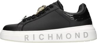 John Richmond Leren en synthetisch leren sneakers - Dames - Sneakers - Zwart - 39 EU - Leer - Schoenen