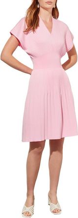Ming Wang Pleated Fit & Flare Minidress in Perfect Pink at Nordstrom Rack, Size X-Small