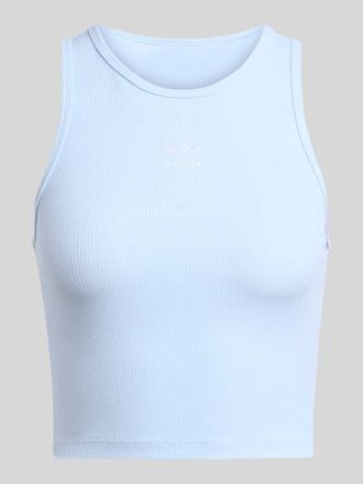 adidas Originals Slim Fit Crop Top aus reiner Baumwolle in Hellblau, Gr&ouml;&szlig;e XL