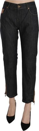 Plein Sud High Waist Straight Cropped Broek Jeans - Dames - Cropped Jeans - Blauw - W29 - Katoen - Jeans