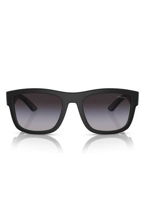 Prada 56mm Pillow Sunglasses in Matte Black at Nordstrom