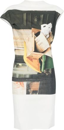 Issey Miyake Street View jurk met grafische print - Wit