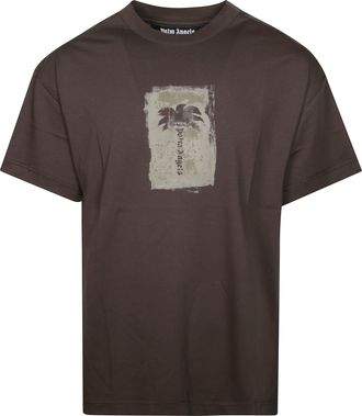 Palm Angels Brushed Palm Tree Regular Crewneck T-Shirt
