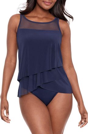 Miraclesuit Illusionist Tankini Top in Midnght Blue at Nordstrom, Size 12Dd