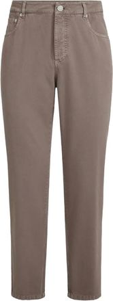 Brunello Cucinelli Broek met knoopsluiting en vijf zakken - Bruin
