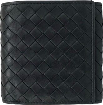 Bottega Veneta Intrecciato Black Leather Wallet (Bi-Fold) (Pre-Owned)