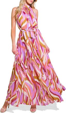 Flying Tomato Print Halter Maxi Dress in Lavender Acid at Nordstrom Rack, Size Small