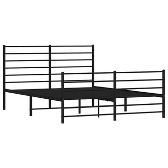 Berkfield Home Metal Bed Frame with Headboard & Footboard Black 160x200 cm