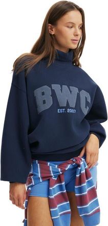 Cotton On Womens Active Plush Funnel Neck Sweatshirt in Prep Sport Navy Bwc at Nordstrom, Size X-Small