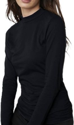 Velvet Alana Mock Neck Tee In Black