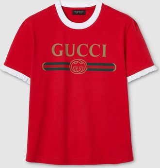 Gucci Cotton Jersey T-shirt With Print, Red, Ready-to-wear