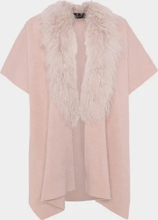 Gorski Select Cashmere-Merino Wool Blend Cape with Mongolian Lamb Trim