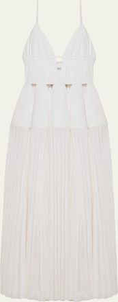 SIMKHAI Selene Pleated Cotton Gown