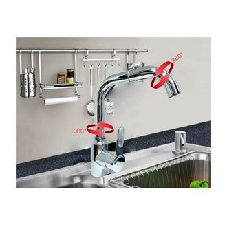 Trade Shop Trade Shop - Single-lined Mixer Tap Kitchen Sink High Rottating Cannet Chrome 8702