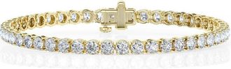 Grown Brilliance 8 Cttw Round Lab Grown Diamond Tennis Bracelet in 14K Yellow Gold-Plated over Sterling Silver, G Color SI Clarity