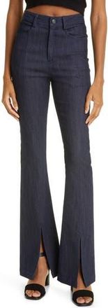 Cinq &agrave; Sept Shanis High Waist Split Hem Flare Jeans in Indigo at Nordstrom Rack, Size 0