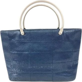 Chanel Pre-owned Handbags, female, Blue, Size: ONE SIZE Pre-owned Vintage Nylon Handbag