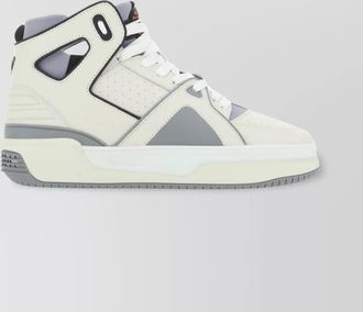 Just Don pebble leather high-top sneakers with perforated toe