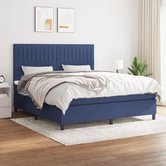 vidaXL Vidaxl - Cama Box Spring Con Colch&oacute;n Tela Azul 180x200 Cm