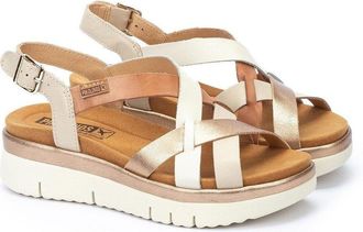 Pikolinos Sandalen in leer met sleehak Palma