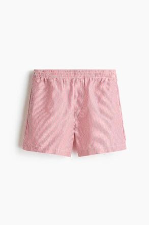 H&M Regular Fit Cotton Shorts in Red/striped at Nordstrom, Size X-Large