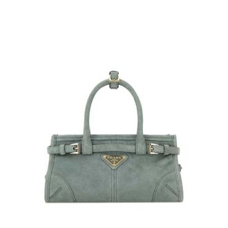 Prada Sea Green Suede Mini Prada Bonnie Handbag Salvia Borse A Mano