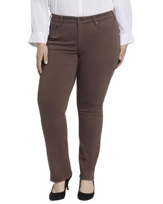 NYDJ Plus Marilyn Coffee Bean Straight Leg Jean