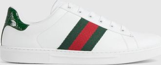 Gucci Mens Gucci Ace Sneaker, White, Leather