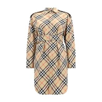 Burberry Shirt Dresses, female, Multicolor, Size: 3XS Casual Sand Check Dress