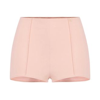 Elisabetta Franchi Shorts van dubbellaagse cr&ecirc;pestof - Dames - Korte broeken - Roze - Maat: 2XL Satijn