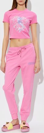 Versace Jeans Couture Sweatpants With Embroidered Logo, Womens, Pink