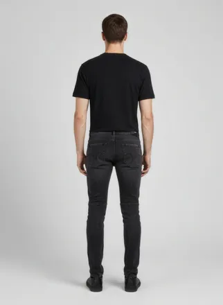 Balmain Distressed Slim-Fit Jeans - Black