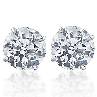 Pompeii3 1 1/10 Ct TW Natural Diamond Studs in 14k White or Yellow Gold