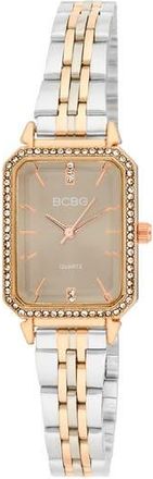 BCBGeneration Octotank Crystal Quartz Bracelet Watch, 23mm in Two Tone Rose at Nordstrom Rack