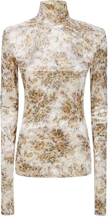 Ganni Top mit Blumendruck