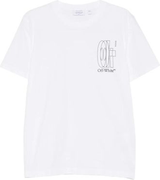 Off-white T-shirt met ronde hals en grafische print - Heren - T-shirts - Wit - 2XL - Tops