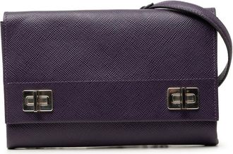 Prada Pre-owned Prada Saffiano Cuir Twist Lock Chain Flap Ladies IKSS3LDGXLS4H66O