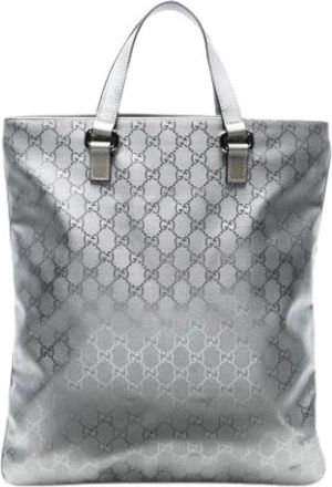 Gucci Pre-owned Canvas Tote Bag - Dames - Vintage Shopper - Grijs - ONE Size - Vintage