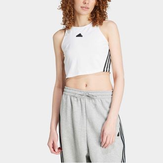 adidas Tanktop ADIDAS SPORTSWEAR W FI 3S TANK, Damen, Gr. XXL, weiss (wei&szlig;), Obermaterial: 90% Baumwolle, 10% Elasthan, gestreift, Rundhals, Tops Tanktop