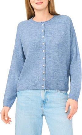 CeCe by Cynthia Steffe Roll Neck Cardigan in Denim Heather- at Nordstrom Rack, Size X-Large