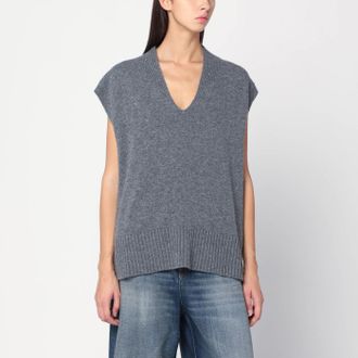 Roberto Collina Oversized grey wool vest