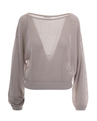 Patrizia Pepe Lightweight Knit Pullover with Discreet Logo Detail