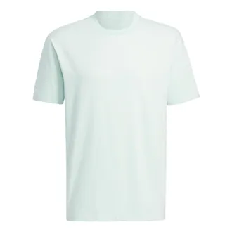 adidas neo Solid Color Round Neck Sports Short Sleeve Dotted Green T-Shirt HS6814