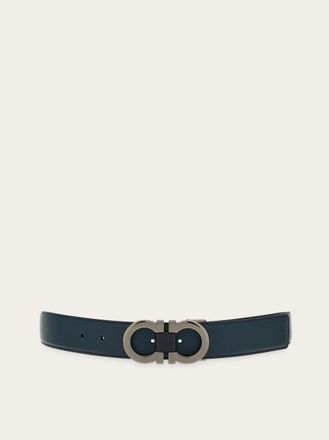 Ferragamo Uomo Cintura reversibile e regolabile Gancini Grigio