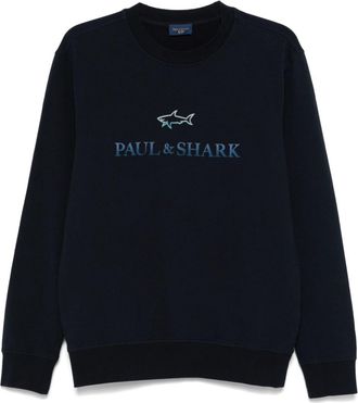 Paul & Shark flocked-logo sweater - men - Elastane/Cotton - L - Blue