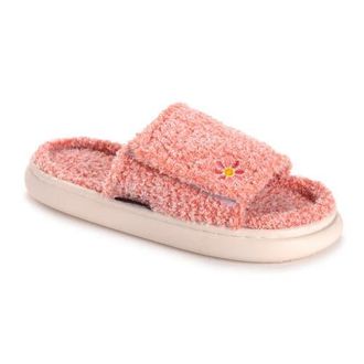 Muk Luks Womens Gael Slide Slipper in Peach Daisy at Nordstrom, Size Medium
