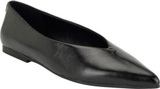 Calvin Klein Gemeen Pointed Toe Flat in Black 002 at Nordstrom, Size 6.5