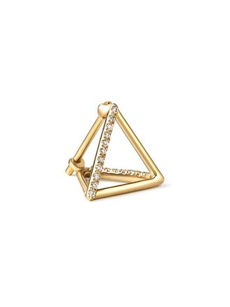 Shihara Diamanten triangel vormige oorsteker 10 - Metallic