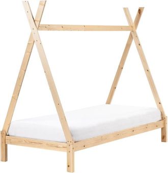Beliani Beliani - Kids Bed Teepee Shaped eu Single Frame Frame with Slats Pine Wood Light Wood Devay